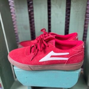 Lakai Manchester Red & Gum Suede Skate Shoes